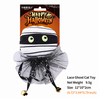 Halloween Catnip Cat Toys, Plush Skeleton Mummy and Pumpkin Set