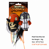 Halloween Catnip Cat Toys, Plush Skeleton Mummy and Pumpkin Set