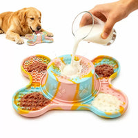 3-in-1 Bone-Shaped Slow Feeder Licking Mat