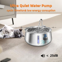 Stainless Steel Cat Water Fountain 4L — Style A