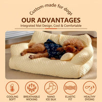Cooling Ice Silk Pet Sofa Bed with 5D Massage Particles