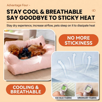 Cooling Ice Silk Pet Sofa Bed with 5D Massage Particles