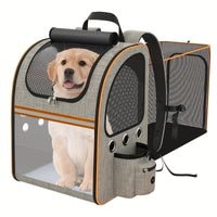 Foldable Expandable Pet Carrier Backpack and Small Dogs