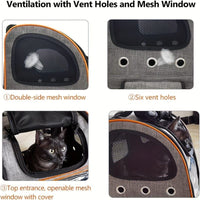 Foldable Expandable Pet Carrier Backpack and Small Dogs