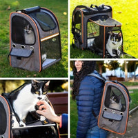 Foldable Expandable Pet Carrier Backpack and Small Dogs
