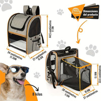 Foldable Expandable Pet Carrier Backpack and Small Dogs