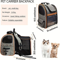 Foldable Expandable Pet Carrier Backpack and Small Dogs
