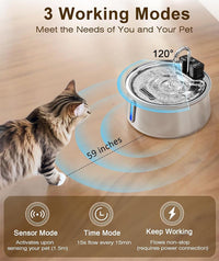 Wireless Pet Water Fountain with Capacity, 304 Stainless Steel