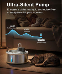 Wireless Pet Water Fountain with Capacity, 304 Stainless Steel