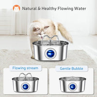 Stainless Steel Cat Water Fountain 3.2L — Oval, Style B
