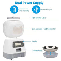 Smart WiFi Automatic Cat Feeder 3.5L — Voice Recording
