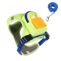 Stylish Color-Block Dog Backpack Harness with Built-in Poop