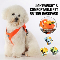 Stylish Color-Block Dog Backpack Harness with Built-in Poop