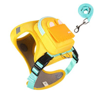 Stylish Color-Block Dog Backpack Harness with Built-in Poop