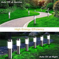 Solar Garden Pathway Light — Stainless Steel with Auto Sensor (1 Pack)