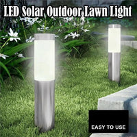 Solar Garden Pathway Light — Stainless Steel with Auto Sensor (1 Pack)