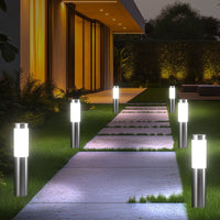Solar Garden Pathway Light — Stainless Steel with Auto Sensor (1 Pack)