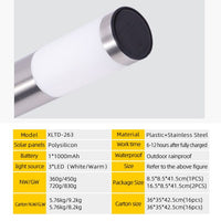 Solar Garden Pathway Light — Stainless Steel with Auto Sensor (1 Pack)