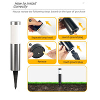 Solar Garden Pathway Light — Stainless Steel with Auto Sensor (1 Pack)