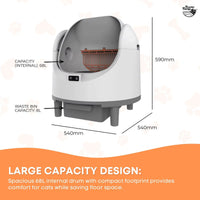 Rooster Farms Self-Cleaning Litter Box 68L — WiFi