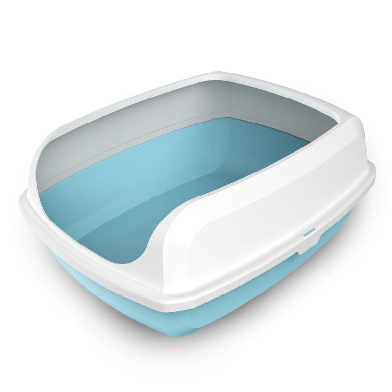 High-Side Litter Tray with Scoop — 2 Pack, Blue