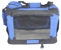 Foldable Soft Crate Bag with Curtain — Small, Blue