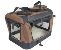 Foldable Soft Crate Bag with Curtain — Small, Brown