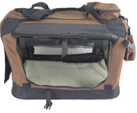 Foldable Soft Crate Bag with Curtain — Small, Brown