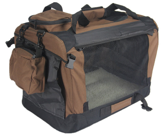 Foldable Soft Crate Bag with Curtain — XXL, Brown