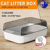 Litter Tray with Splash Guard — Grey