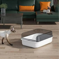 Litter Tray with Splash Guard — Grey