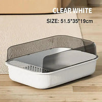 Litter Tray with Splash Guard — Grey