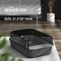 Litter Tray with Splash Guard — Grey