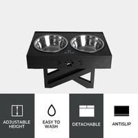 Elevated Pet Feeder Food Water Double Bowl Adjustable Height