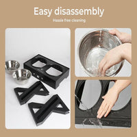 Elevated Pet Feeder Food Water Double Bowl Adjustable Height