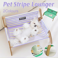 Pet Striped Lounge Bed Pet Nest Soft Cushion