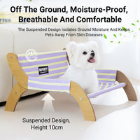 Pet Striped Lounge Bed Pet Nest Soft Cushion