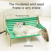Pet Striped Lounge Bed Pet Nest Soft Cushion