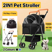 Foldable 1 Pet Stroller for Outdoor Travel Outing