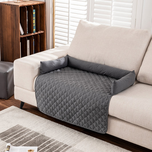 Grey Waterproof & Scratch-Resistant Pet Sofa Protector Mat
