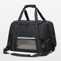 Portable Pet Bag - Black Travel Tote with Pet Mat