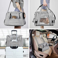 Portable Pet Bag - Black Travel Tote with Pet Mat