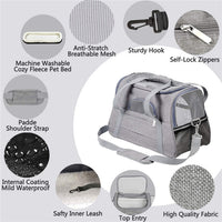 Portable Pet Bag - Black Travel Tote with Pet Mat
