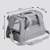 Portable Pet Bag - Black Travel Tote with Pet Mat