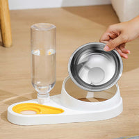 Bowl Set with Gravity Water Dispenser — Blue