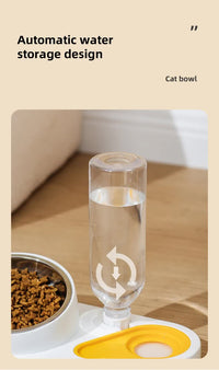 Bowl Set with Gravity Water Dispenser — Blue