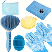 6-Piece Dog Grooming Bath Set - Blue
