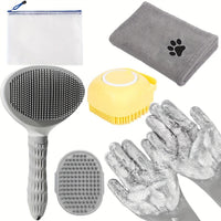 6-Piece Dog Grooming Bath Set - Grey