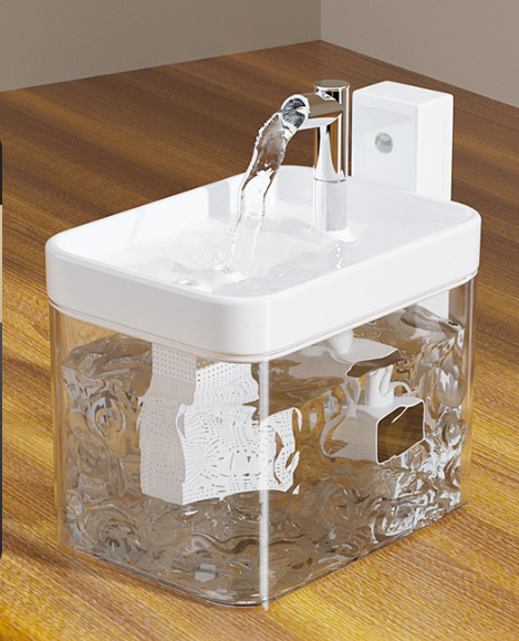 Wireless Sensor Cat Water Fountain 1.5L — White