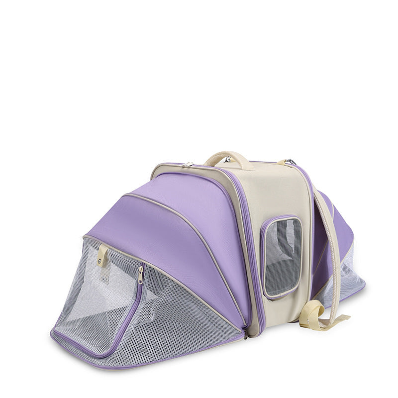Expandable Pet Carrier Backpack & Small Dogs - Breathable Mesh
